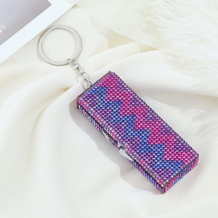 Wholesale Diamond-studded Aluminum Alloy Small Medicine Box Keychain JDC-KC-ZY018