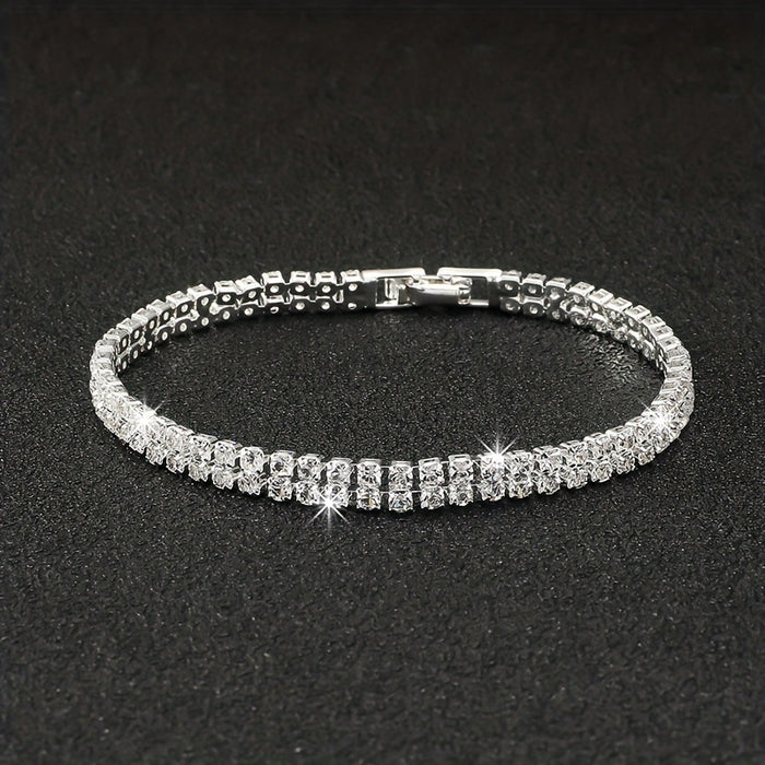 Wholesale Fashion Jewelry Luxury Diamond Full Diamond Zircon Bracelet Ladies Dating Jewelry Gift JDC-BT-DX002