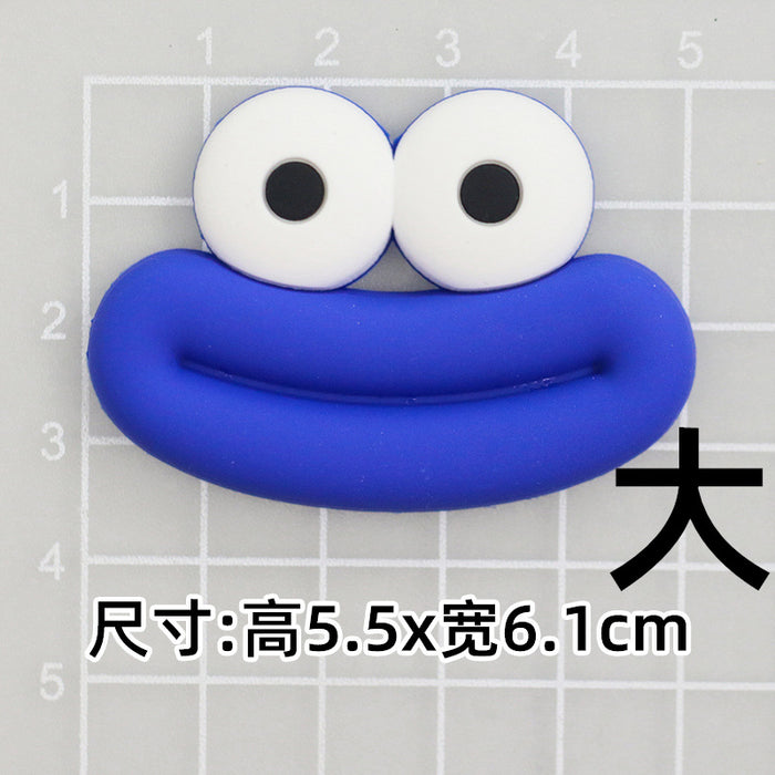 Wholesale 5pcs Big Small size cartoon sausage mouth eyes charger protective cover plush toy hairpin phone case accessories