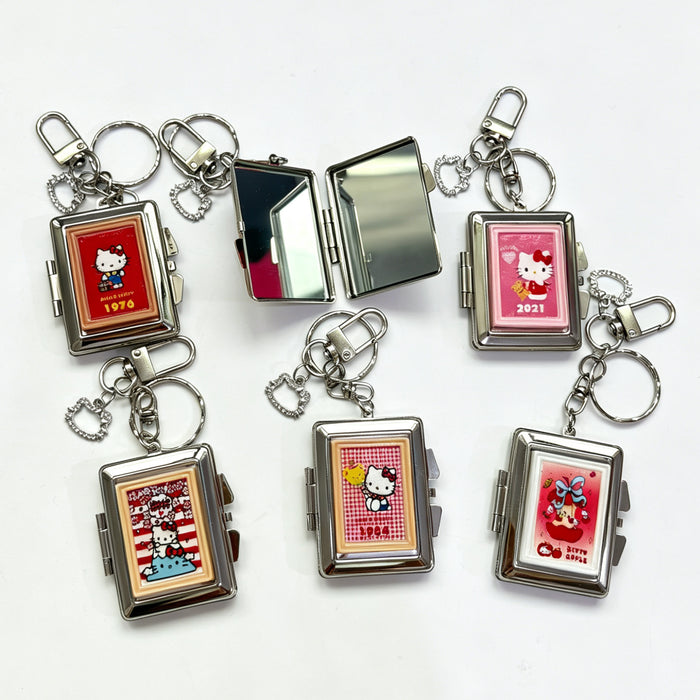 Wholesale Cartoon Cosmetic Mirror Keychain Double-Sided with Chain Zinc Alloy Bag Charm