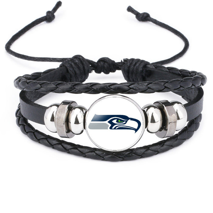 Wholesale Rugby Team Multi-layered Cowhide Bracelet JDC-BT-DM007