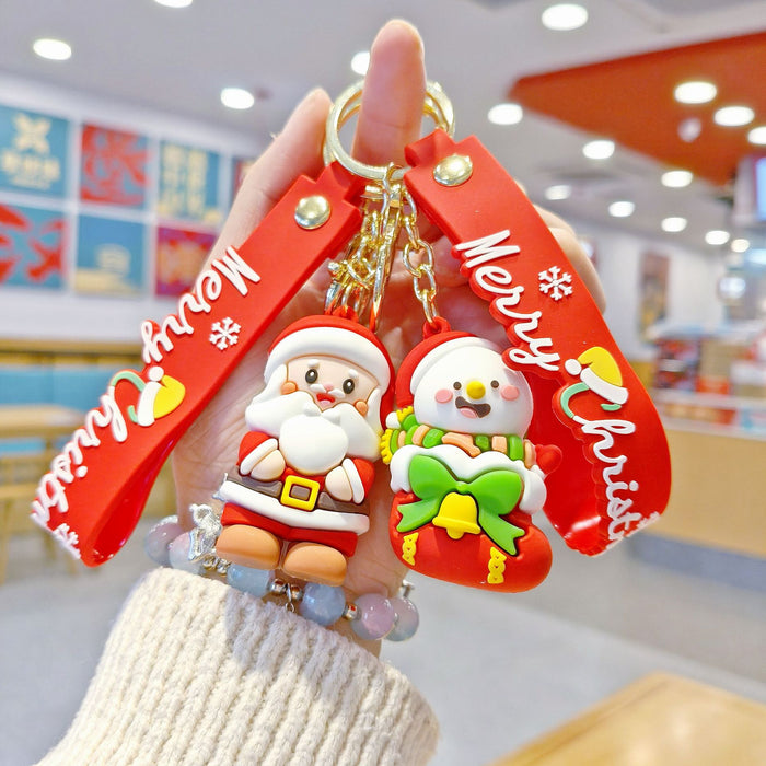 Wholesale  keychain,  cute Christmas tree,  little elk,  Christmas stocking keychain,  claw machine small gift