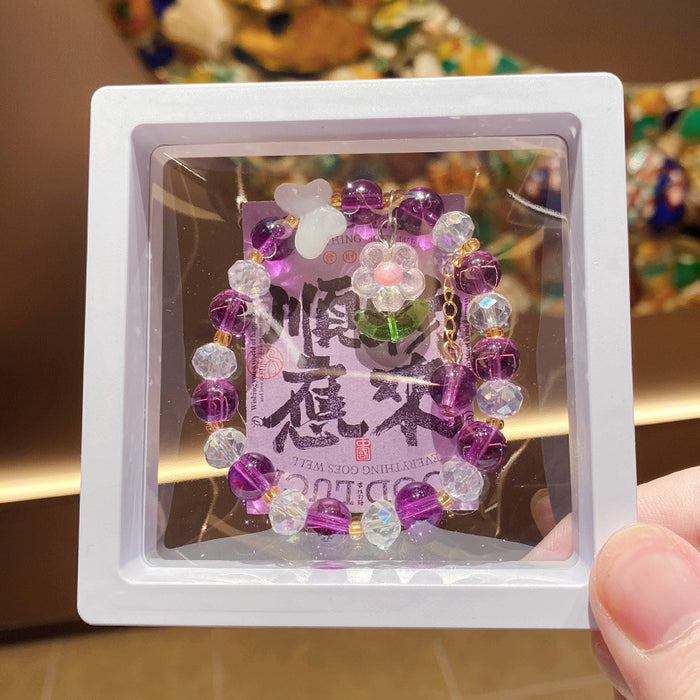 Wholesale Trendy Girls Flower Glass Beaded Bracelet Travel Souvenir Jewelry Accessory MOQ≥3