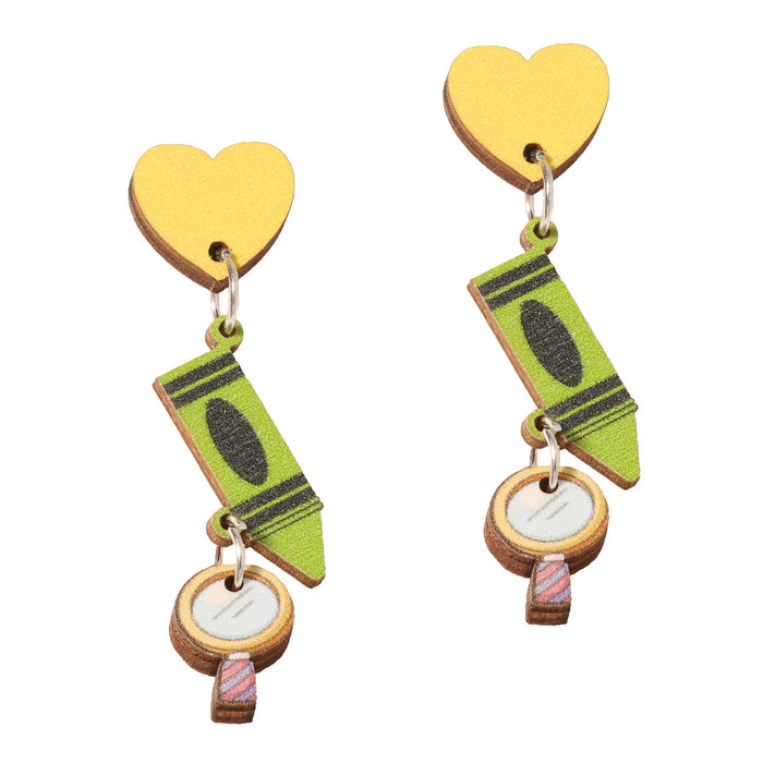 Wholesale handmade new wooden earrings cross-border personality sweet earrings