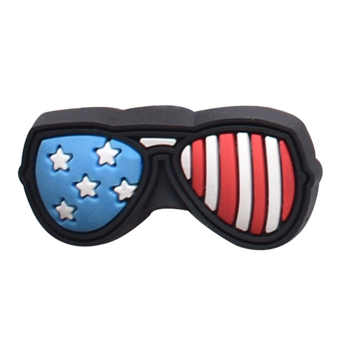 Wholesale Random 100PCS PVC American Independence Day Cartoon Crocs Accessories JDC-SC-JXQ015