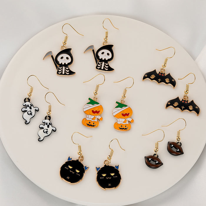 Wholesale   Earrings Temu Popular Devil Pumpkin Bat Holiday Earrings