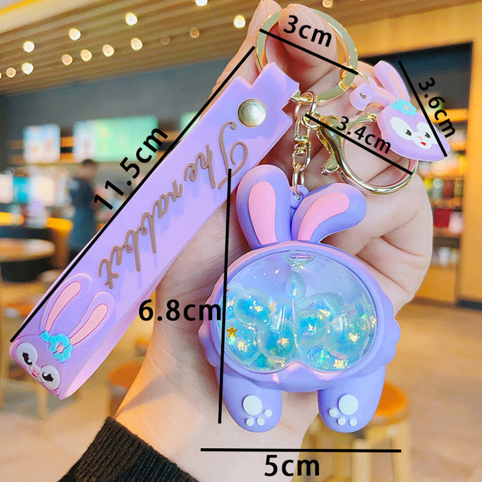 Wholesale creative oil key chain exquisite quicksand key chain women's bag pendant JDC-KC-ShuoT001