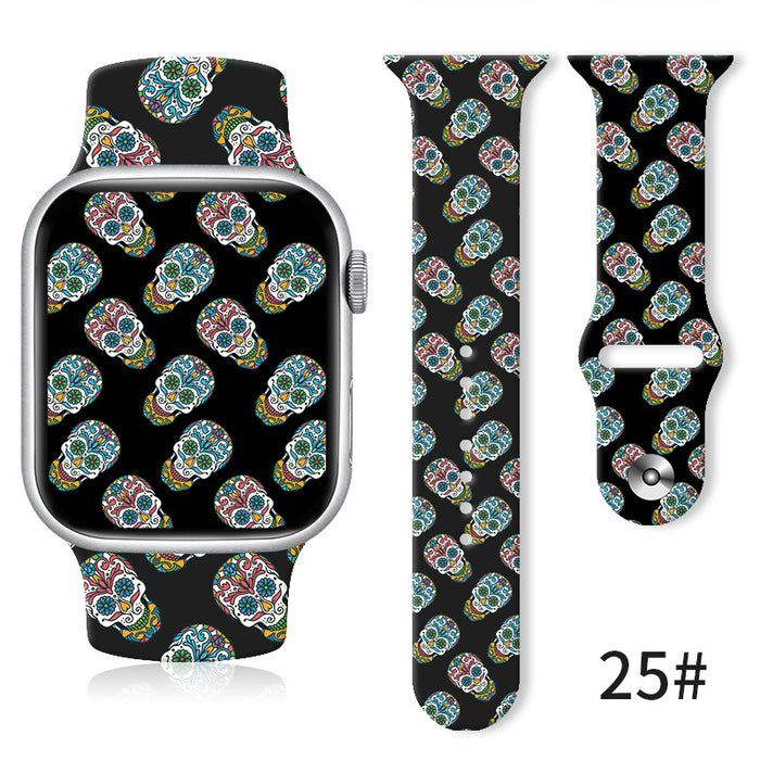 Wholesale Silicone Printed Watch Strap JDC-WD-NuoQi023