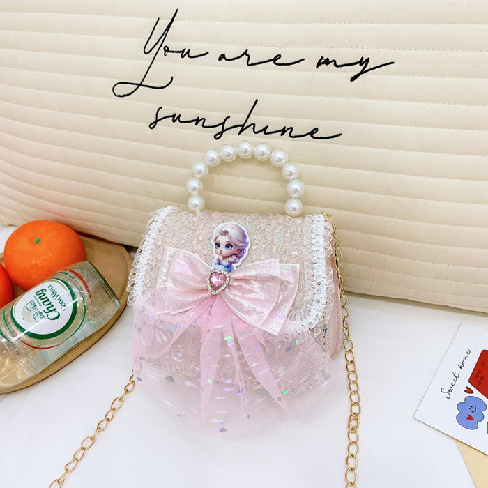 Wholesale Children's bag, fashionable lace pearl handbag