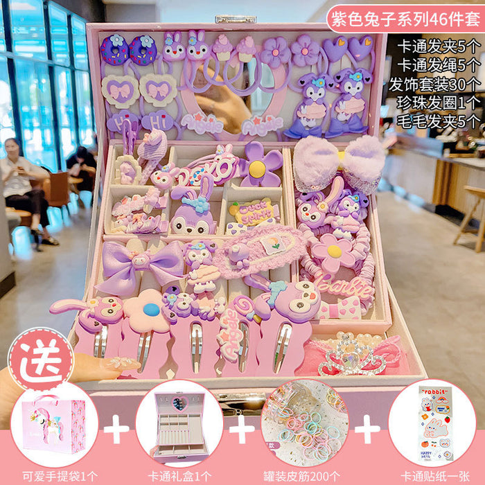 Wholesale Children' s New Headwear Girl Birthday Gift Jewelry Box Princess Girl Hair Accessories Set Gift Box Baby Hair Clip