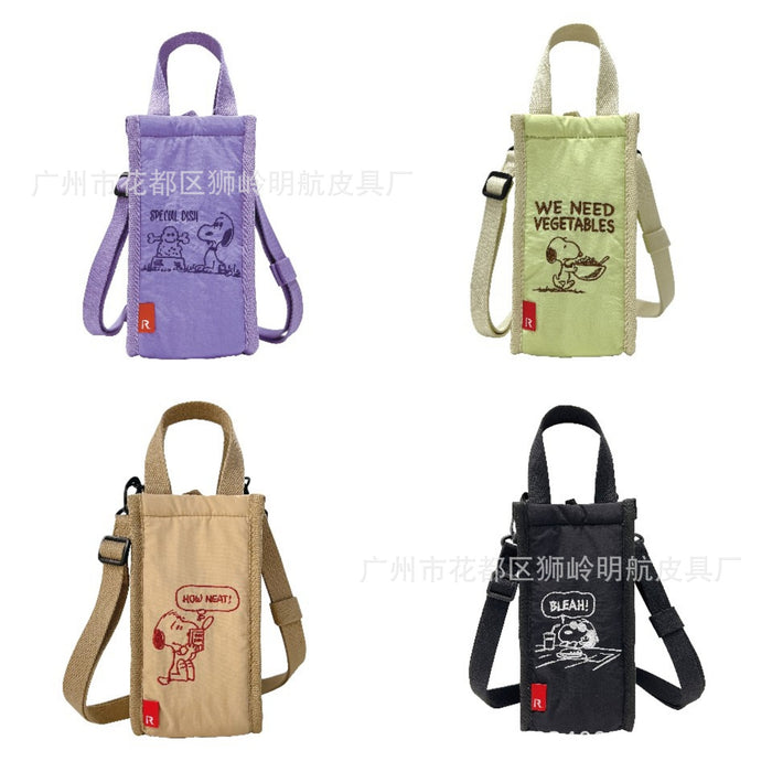 Wholesale New Dog Handbag Cute Cartoon Water Cup Bag Diagonal Cross Handbag Embroidered Portable Cup Cover Bag