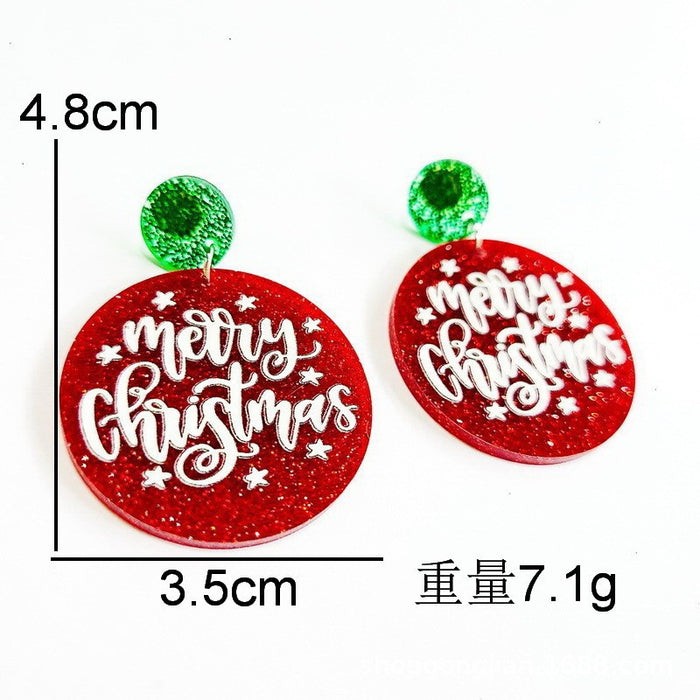 Wholesale Christmas Cartoon Acrylic Earrings Fashion Jewelry Accessory for Gift MOQ≥2