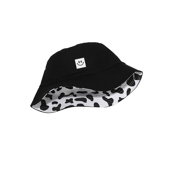 Wholesale Cotton Cow Pattern Smiling Face Bucket Hat JDC-FH-LvY014