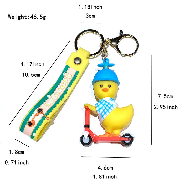 Wholesale Skateboard duck pendan couple car key chain