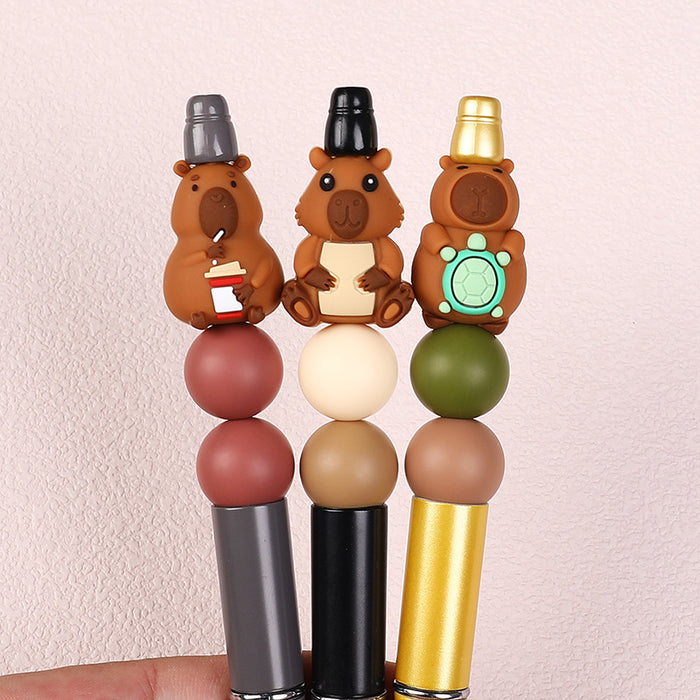 Wholesale 20pcs Cartoon Capybara Silicone Beads Capybara Jewelry DIY Bracelet Necklace Animal Silicone Beads