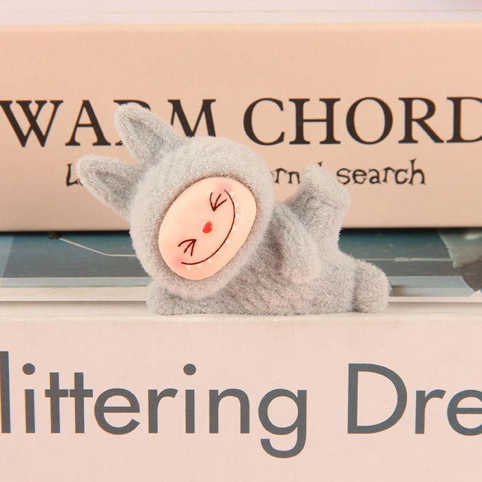 Wholesale flocked cute cartoon 3D doll keychain