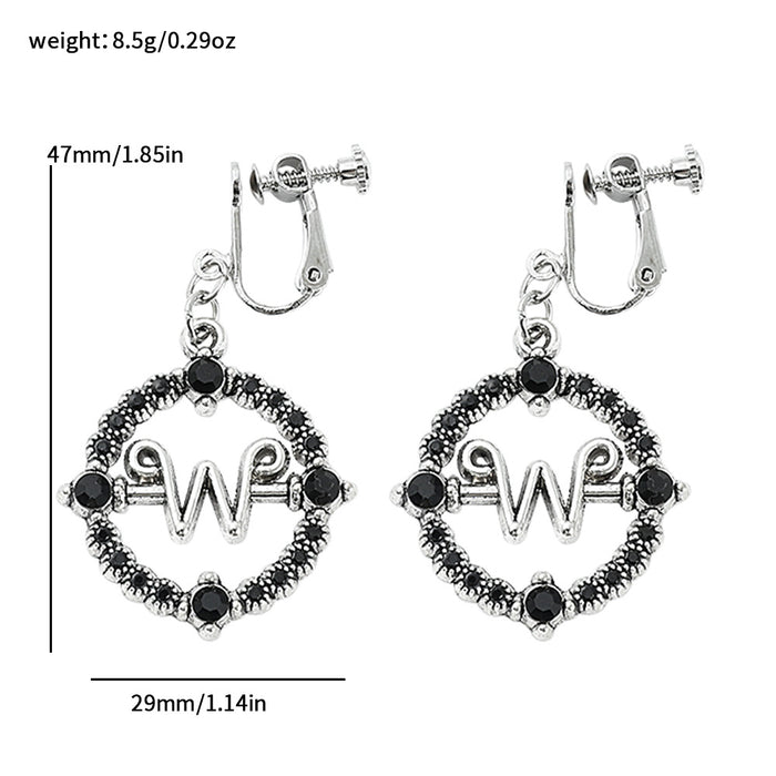Wholesale Letter W fashion hollow pendant earrings and necklace for men and women.