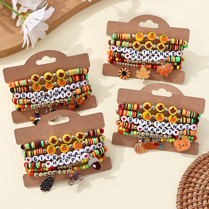 Wholesale Thanksgiving-themed polymer clay bracelet