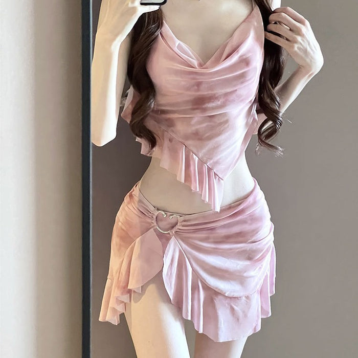 Wholesale Bikini swimsuit three piece set, high-end split body, flesh covering, conservative hot spring swimsuit