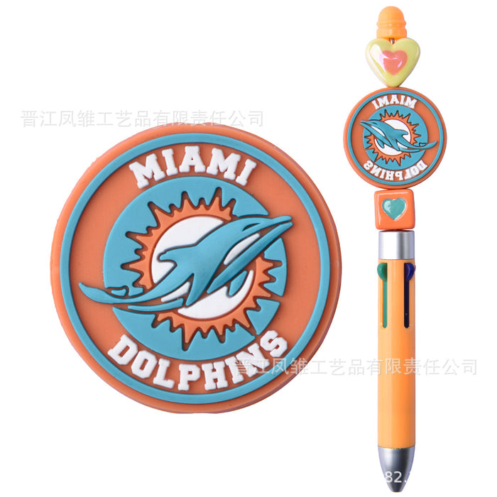 Wholesale 50pcs Rugby team series beads ballpoint pen beaded accessories fun stationery cartoon accessories detachable