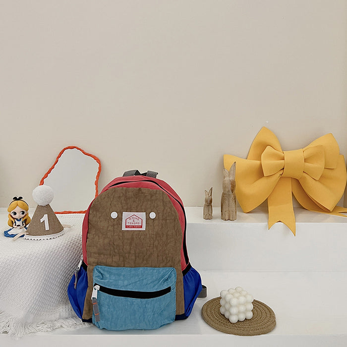 Wholesale Canvas Casual Simple Contrast Color Children's Backpack JDC-BP-YuanDuo015