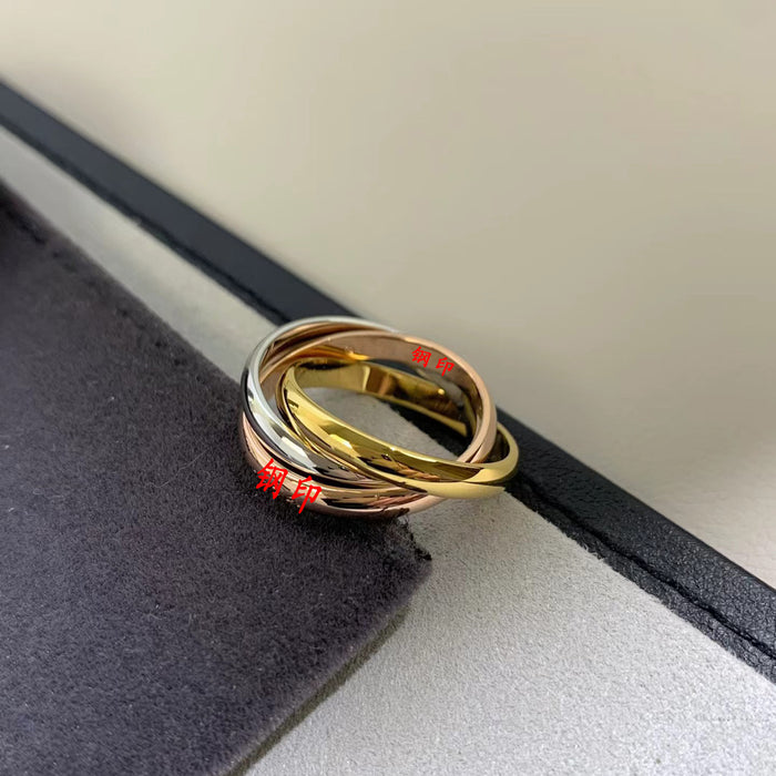 Wholesale Three-color three-ring ring, glossy index finger ring, exquisite hand jewelry