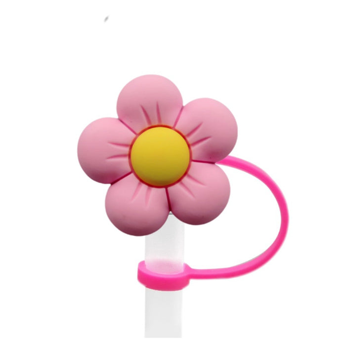 Wholesale New Colorful Flower Series Straw Cap Creative DIY Straw Stopper Reusable Straw Decorative Straw Cover