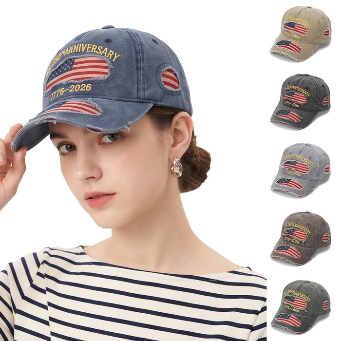 Wholesale Embroidered Distressed Baseball Cap Retro Washed Design