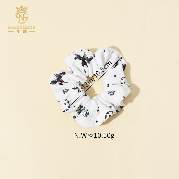 Wholesale  children' s hair accessories printed elastic large intestine ring cloth ring pure cotton girl baby hair ring