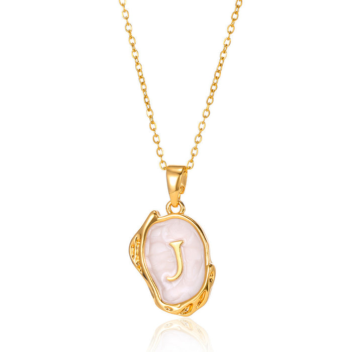 Wholesale Capital Initial Oil Drop Pendant Necklace Fashion Simple Three-dimensional