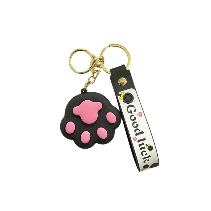 Wholesale Silicone Cartoon Cat Paw Keychain JDC-KC-MingT244