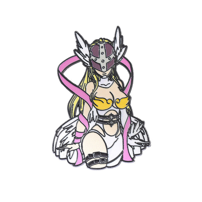 Wholesale Electroplated Metal Digimon Angewomon Anime Lapel Pin Brooch Cartoon Badge For Backpack Bag Party Gift