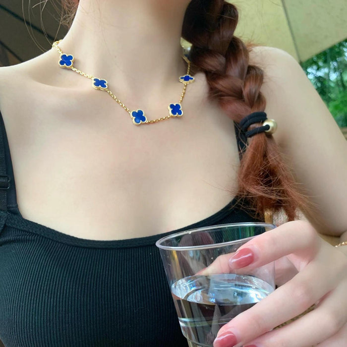 Wholesale Clover necklace agate rose gold bone chain