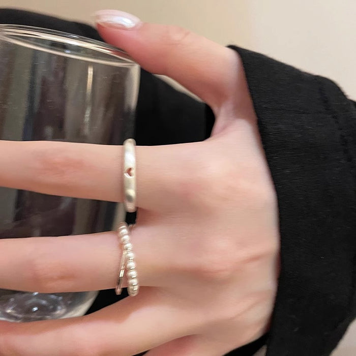 Wholesale Love element ring with an open mouth ring, female fashion personality, niche design, high-end feel, adjustable food ring