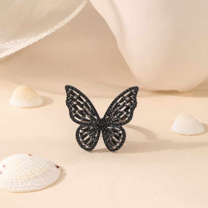 Wholesale Copper Zirconia Butterfly Ring JDC-RS-Bein001