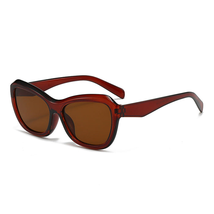 Wholesale Retro brown large frame sunglasses, fashionable street photography, trendy sunglasses, sunglasses