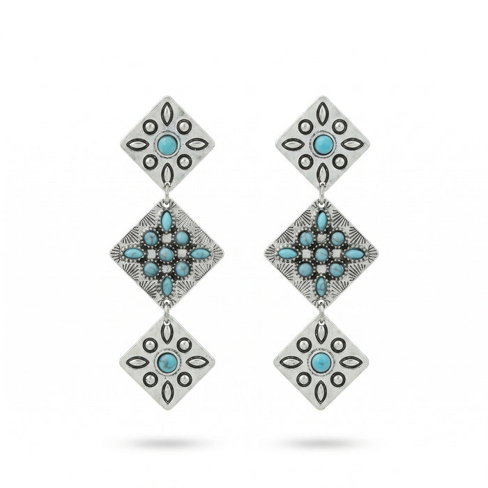 Wholesale Retro Turquoise Geometric Ear Accessories