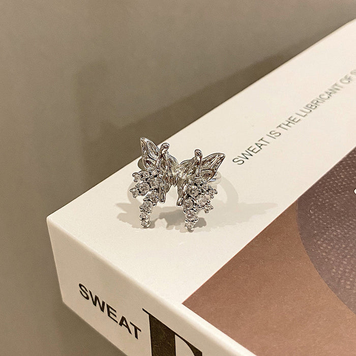 Wholesale Simple geometric cross opening ring, fashionable, niche, personalized, butterfly temperament, versatile, high-end feeling