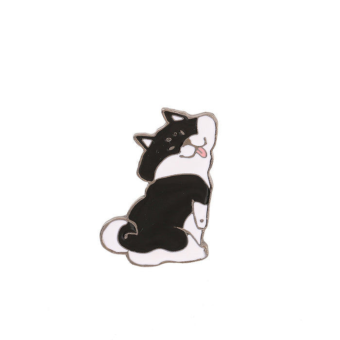 Wholesale Electroplated Metal Shiba Inu Brooch Cute Cartoon Dog Pin For Students Couples Everyday Accessory