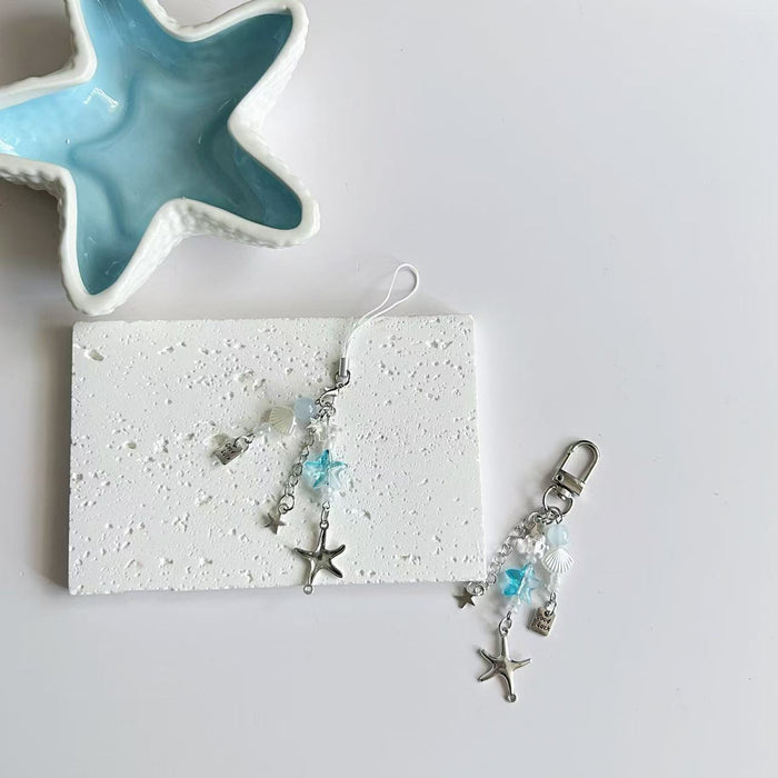 Wholesale Starfish Key Beaded Pendant Bag Hanging Accessories Mobile Phone Chain