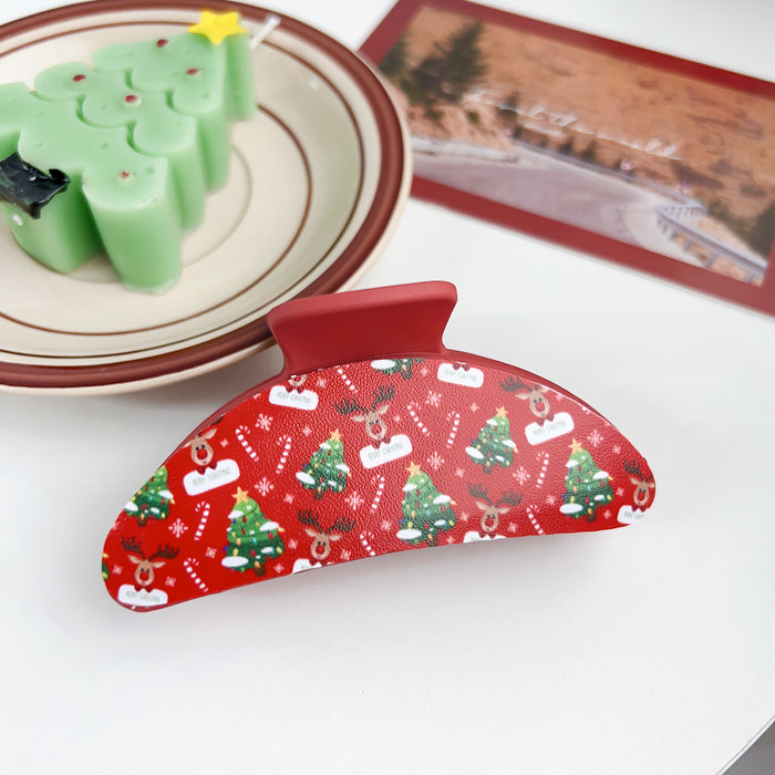 Wholesale Christmas plastic clip patch hair clip dopamine small fresh  atmosphere shark clip hair accessories