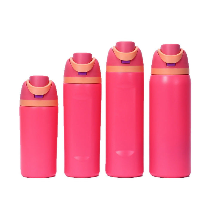 Wholesale Cartoon fruit cup stainless steel thermos cup large capacity portable double drinking cup outdoor sports kettle