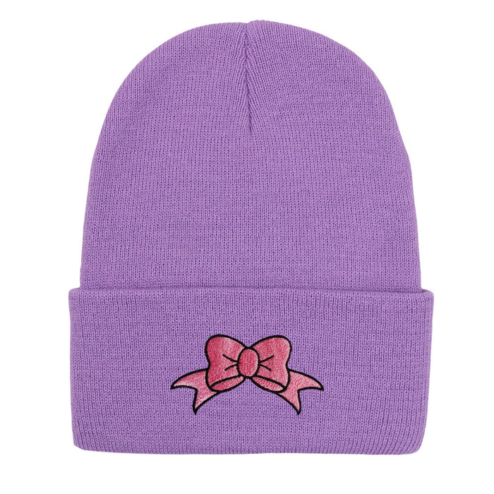 Wholesale Bow Embroidery Acrylic Knitted Hat JDC-FH-HaiPu009