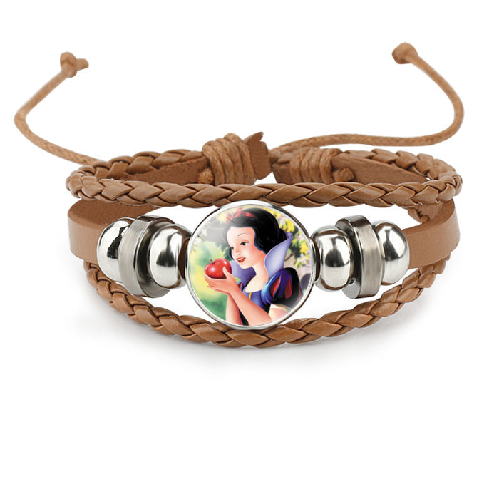 Wholesale Children's Cartoon Time Gemstone Multi-layered Cowhide Bracelet JDC-BT-DM006