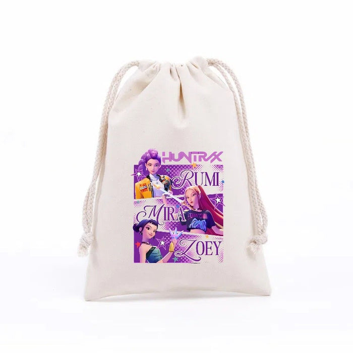 Wholesale Cartoon Canvas Drawstring Travel Storage Bag Handbags
