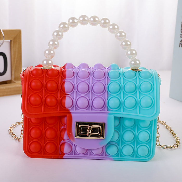 Wholesale Large Bubble Pearl Portable Silicone Bag Women's Crossbody Shoulder Bag