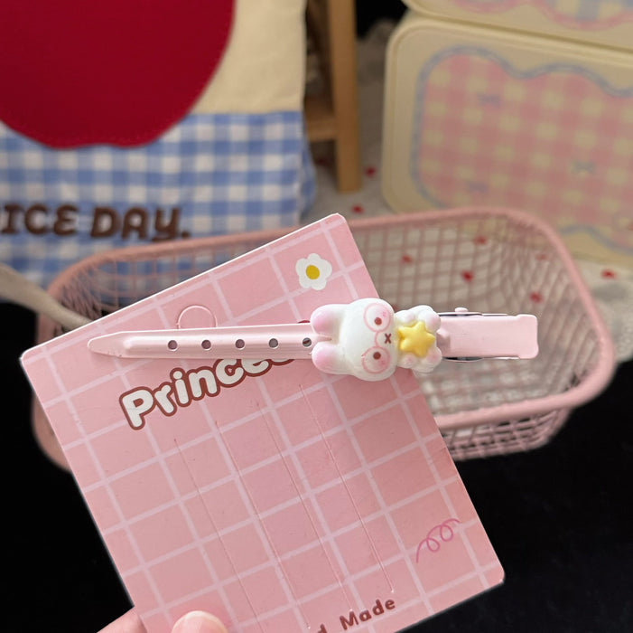 Wholesale Resin Bunny Duckbill Hair Clip Cute Kawaii Pink Barrette For Girls Stylish Hair Accessory Boutique Resale