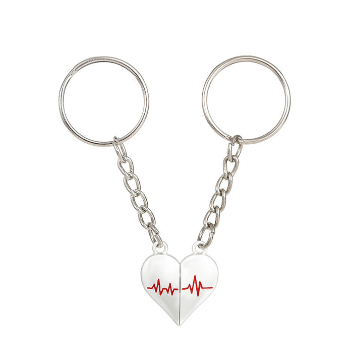 Wholesale Zinc Alloy Heartbeat Magnetic Keychain JDC-KC-JinZ021