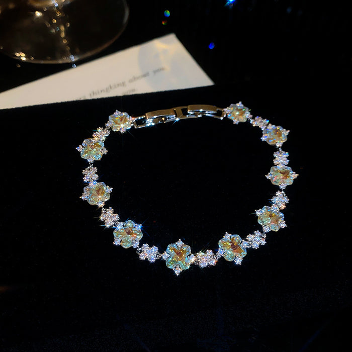 Wholesale Floral Rhinestone Inlaid Bracelet Fashion Jewelry Accessory
