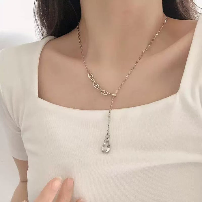 Wholesale Irregular Brooch Moonstone ing Necklace Clavicle Chain
